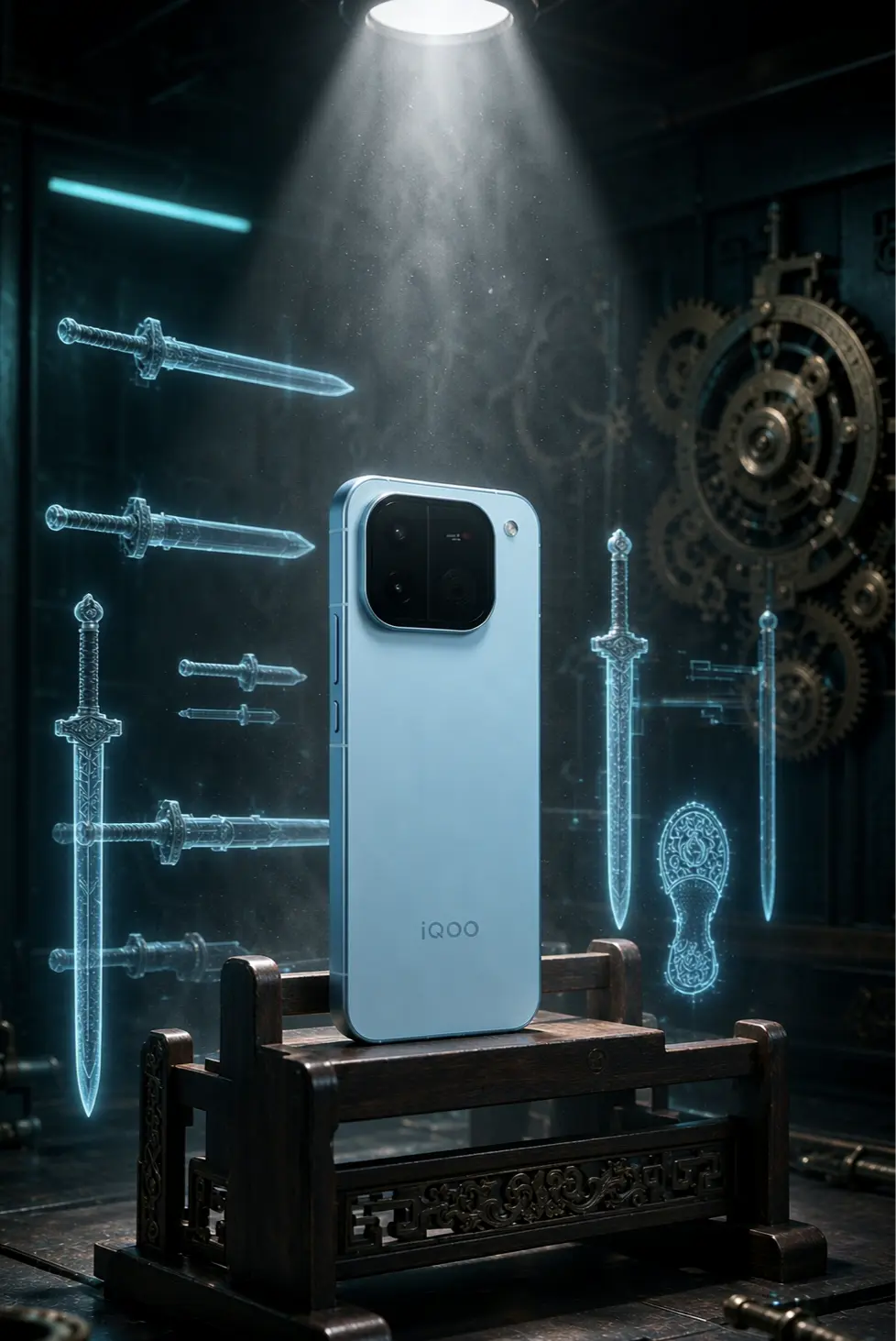 iQOO Neo12 ｜霜刃蓝。先来一组赛博古城武侠风格的图吧，不得不...