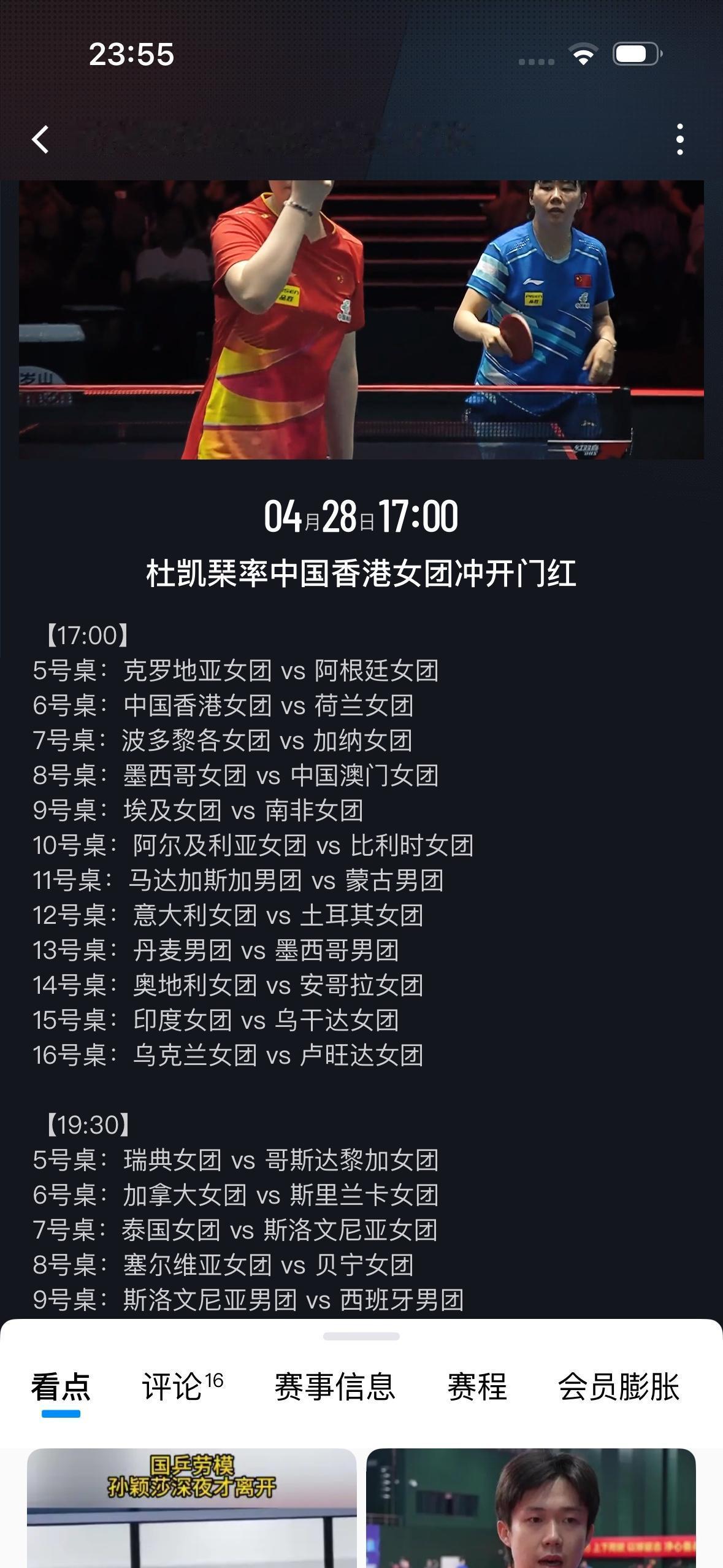 喜欢乒乓球的朋友们千万不要忘记了！

        今天，也就是4月28日17