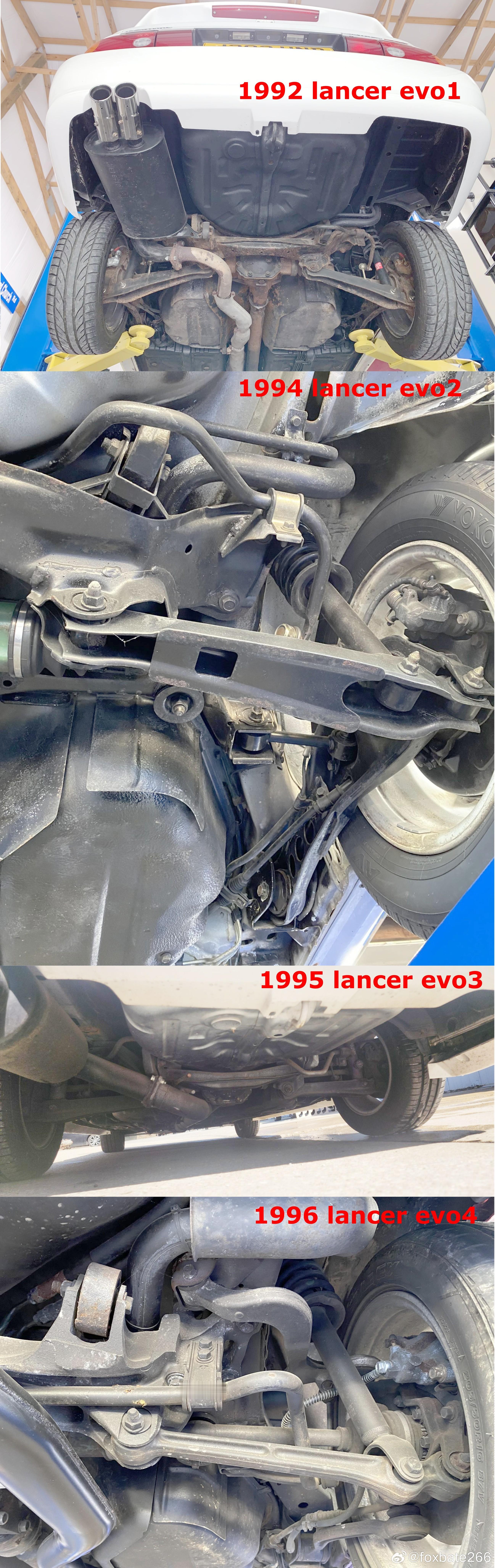 Mitsubishi Lancer evo。1992年的1代到1995年的3代，