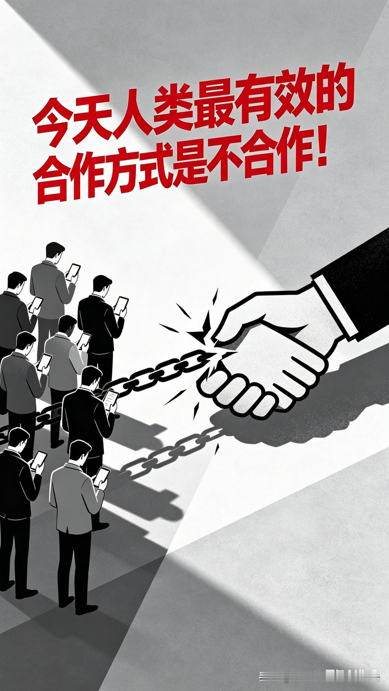 今天人类最有效的合作方式是不合作！

1、今天人类之间的合作就是不合作，因为人与