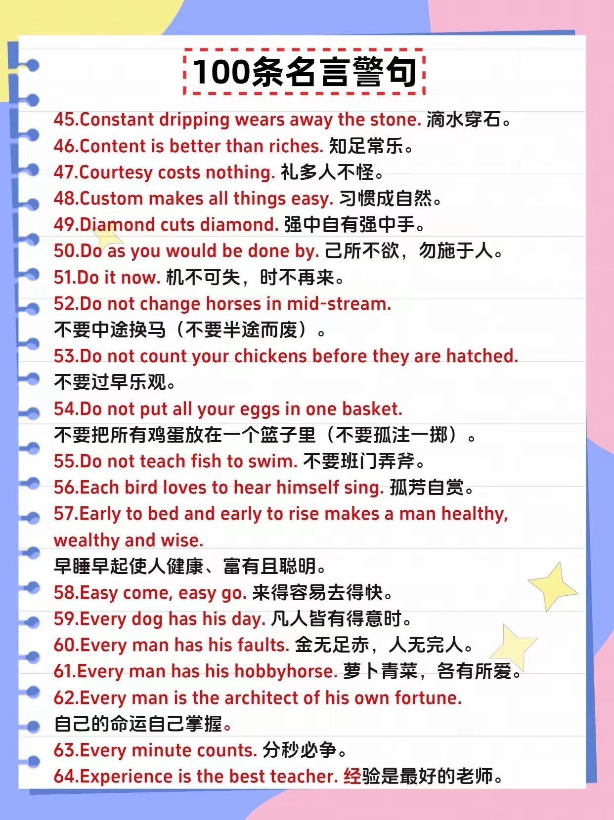 100条超实用的英语名言警句来啦 ​​​