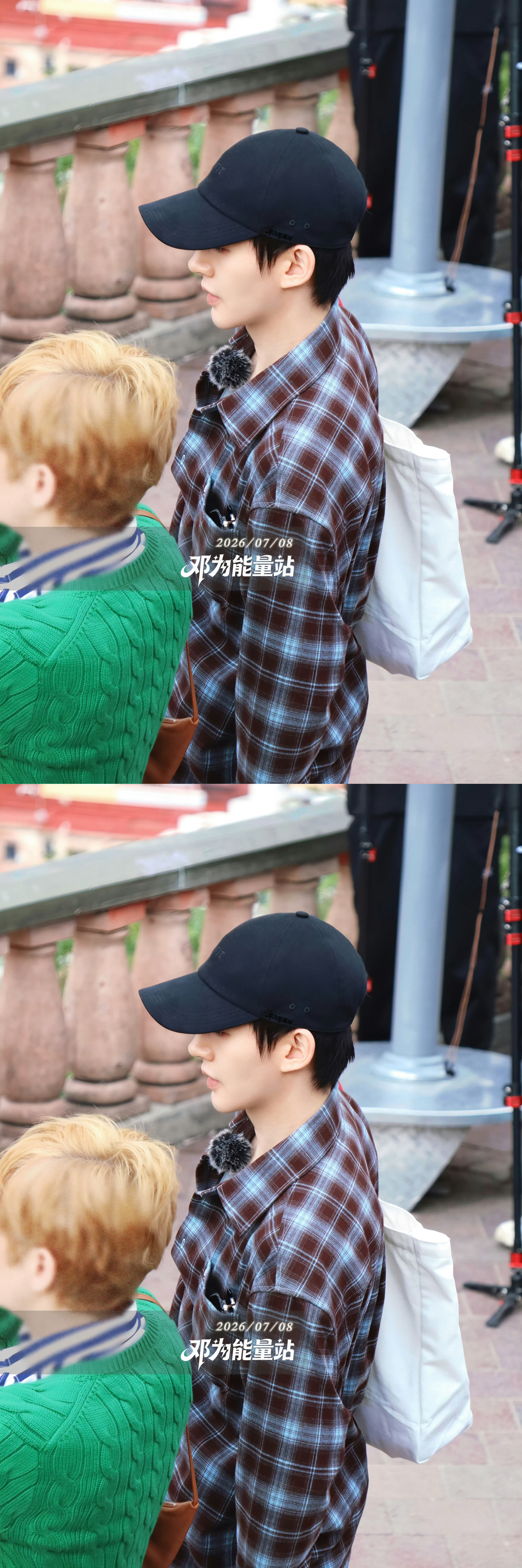 花少导演晒花少8合照邓为花少高清照，好挺拔的为子，好乖的站在姐姐身边拎包，真的好