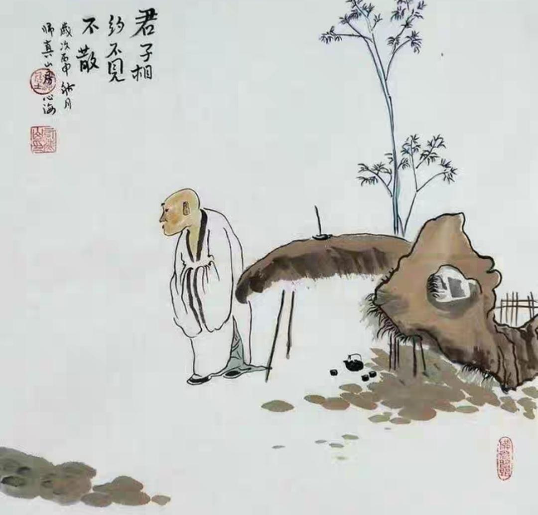上联，？？？

下联，桃熟老僧等刘郎，甜