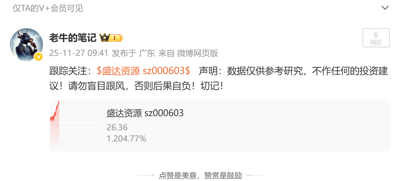 好样的！昨天早盘跟踪关注的：$盛达资源 sz000603$  今天也有收获了！