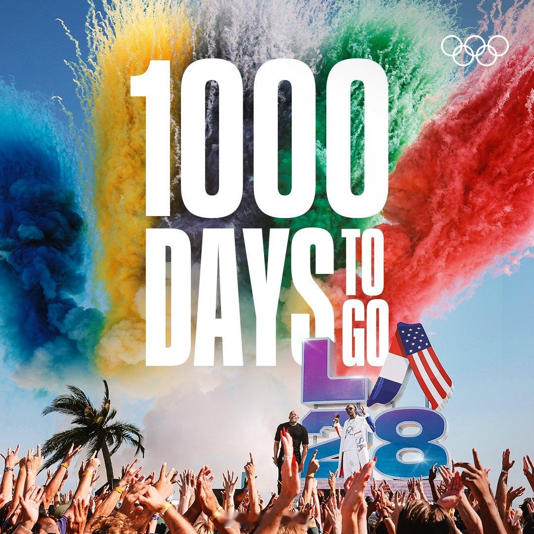 今天2025年10月18日，离2028洛杉矶奥运会 开幕还有1,000天！ ​​