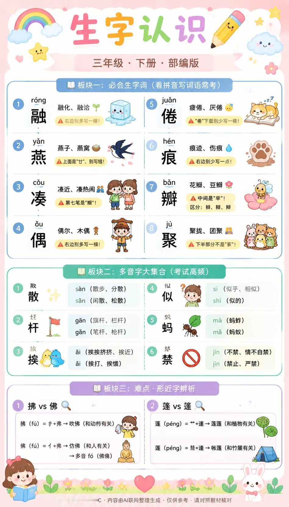 孩子生字总丢分？这张图绝了！🔥。你家孩子是不是也这样？翻开书都说会，一合上就忘