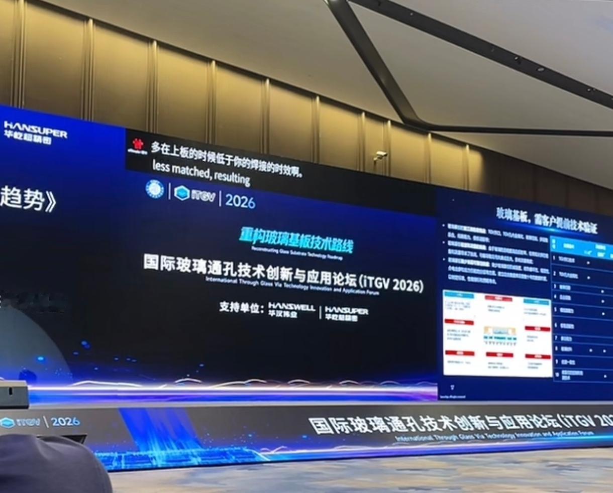 玻璃基板借会议出货，今天在无锡的国际玻璃通孔技术创新与应用论坛（iTGV 202