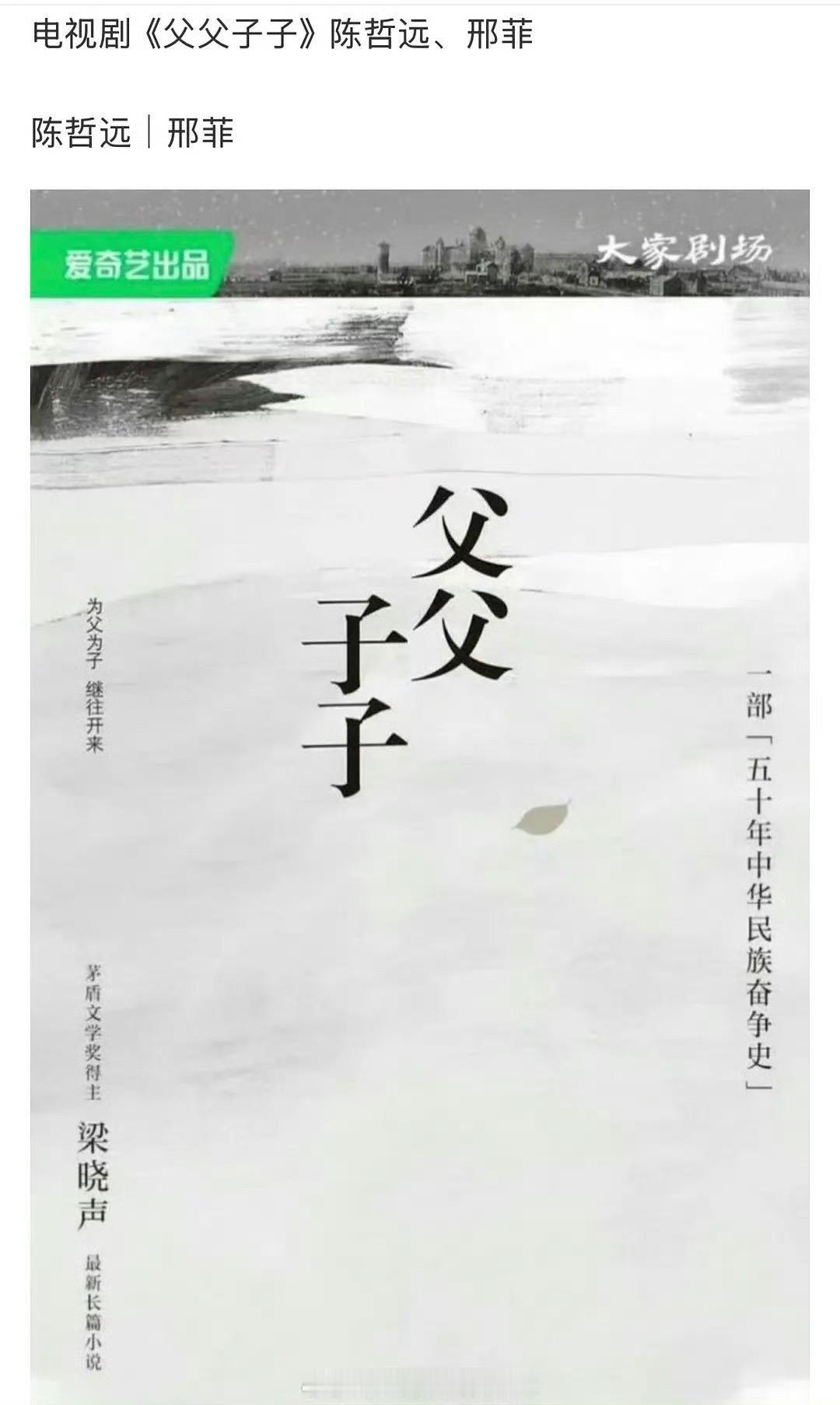 🍉陈哲远、邢菲《父父子子》好饼，邢菲现在好评如潮，两个人一搭效果就不错，原书梁