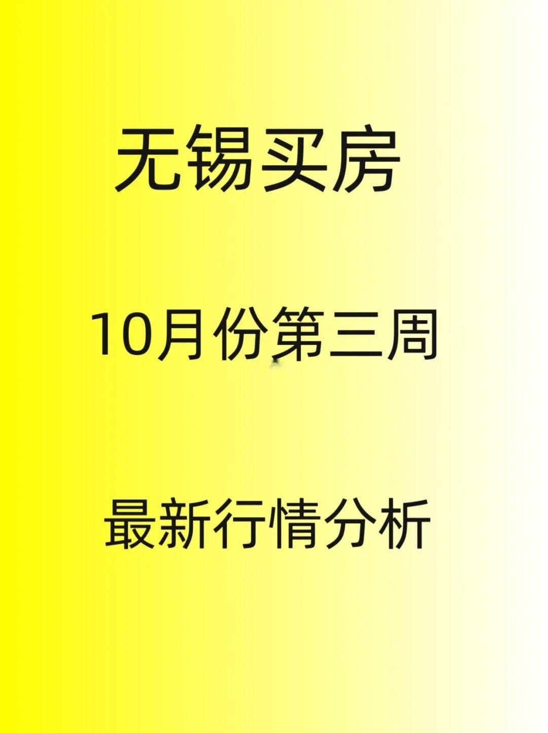 无锡买房，10月份第三周，最新行情分析！