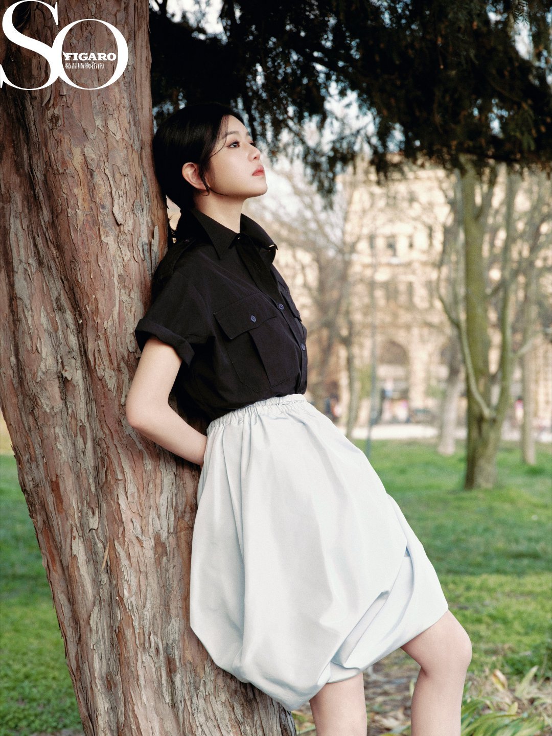 SoFigaro陈妍希封面陈妍希米兰绮旅大片 复古光影里的陈妍希，像从意大利老电