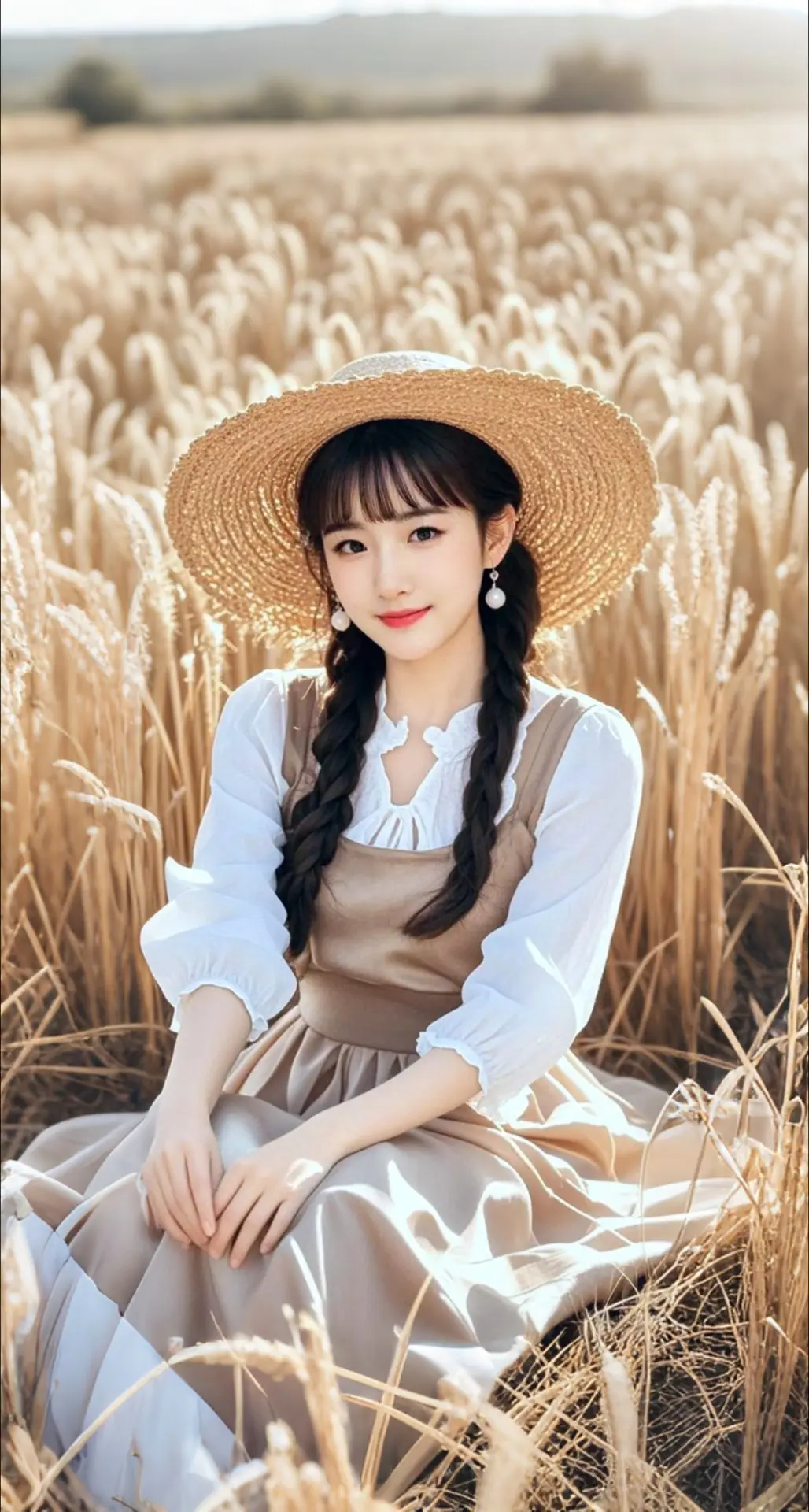 AI扩图 AI田园佳人