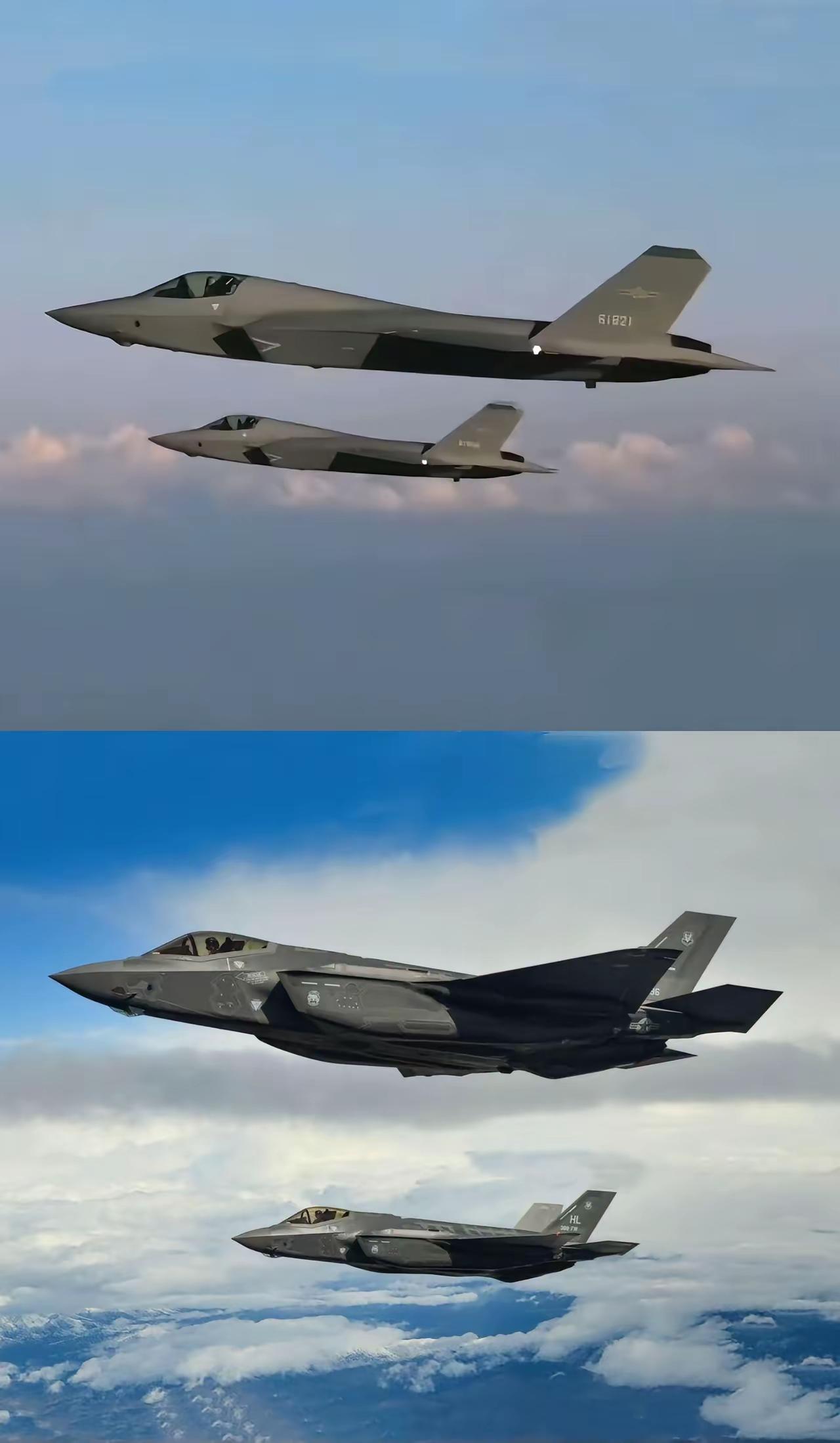 歼35隐身五代舰载机和F-35隐身五代舰载机。f35 战机 五代机歼-35 
双