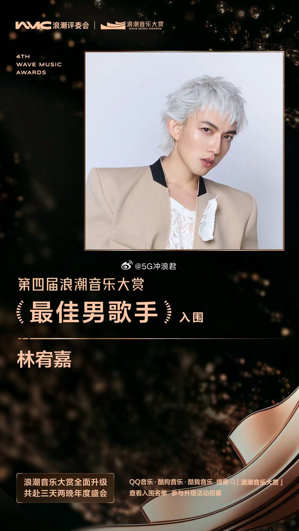 第四届浪潮音乐大赏入围名单 蔡依林的专辑和单曲同时上榜说明质量确实在线，王菲双提