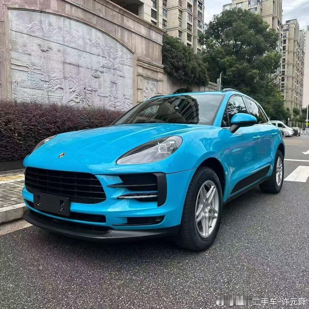 2019年20款保时捷macan 几乎原漆带车衣 迈阿密蓝 19寸轮毂 罗盘 现