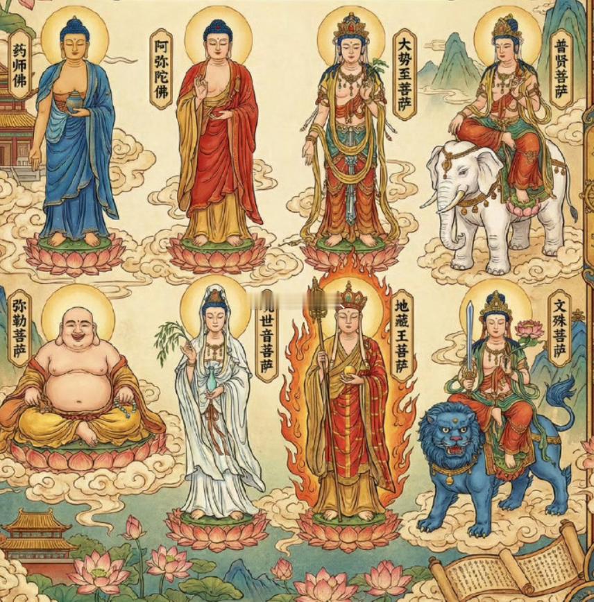 遇到四方八大菩萨一定要许愿，真的很灵的 