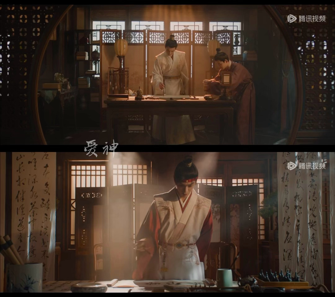 你是说，太子殿下要附庸风雅表现一下自己的风姿，然后旁边蹲着一只皱巴巴小狐狸皱眉头