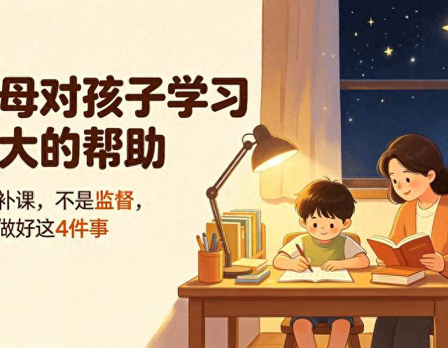 父母对孩子学习最大的帮助，不是补课、不是监督，而是这4件事