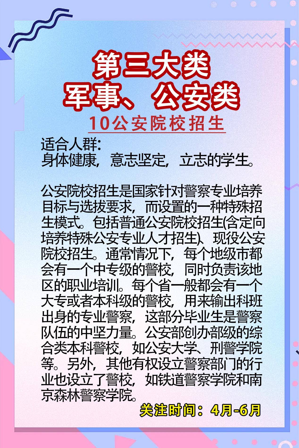 18种升学途径——10公安院校招生。