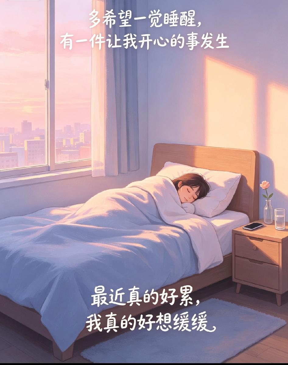 多希望一觉睡醒了有一件让我开心的事发生最近真的好累我真的好想缓缓
 ◇
总在偷偷