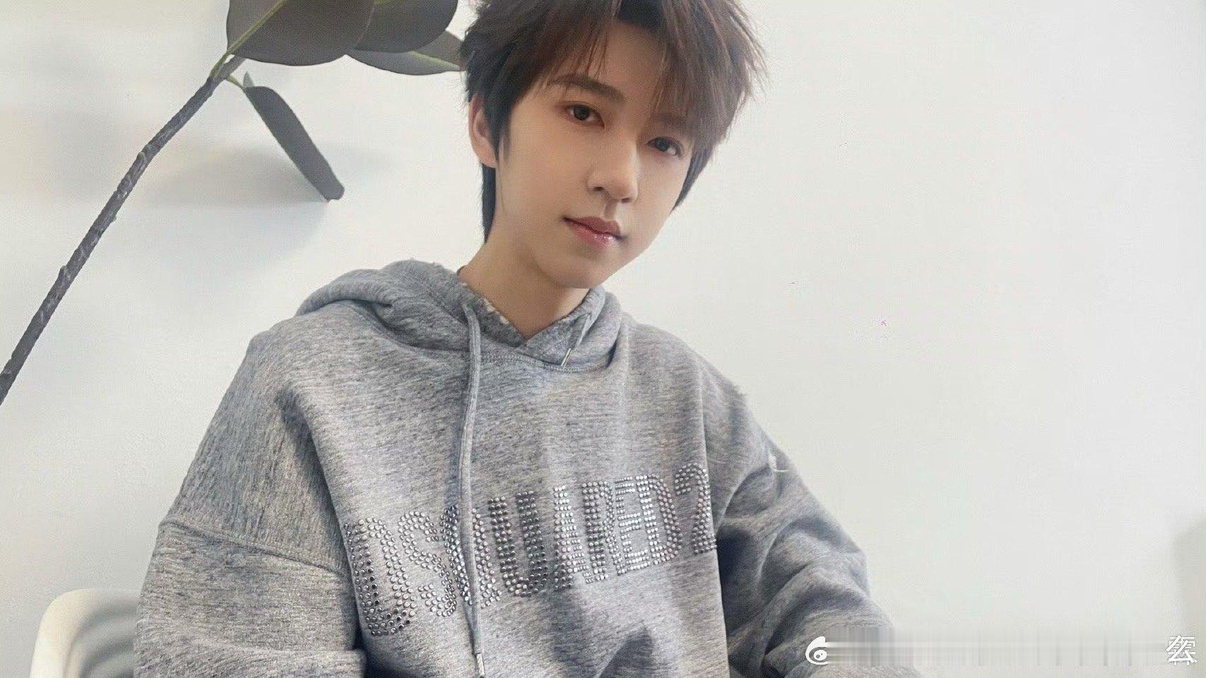 贺峻霖灰色连帽卫衣  贺峻霖自拍vs他拍  贺峻霖灰色连帽卫衣 贺峻霖[超话] 