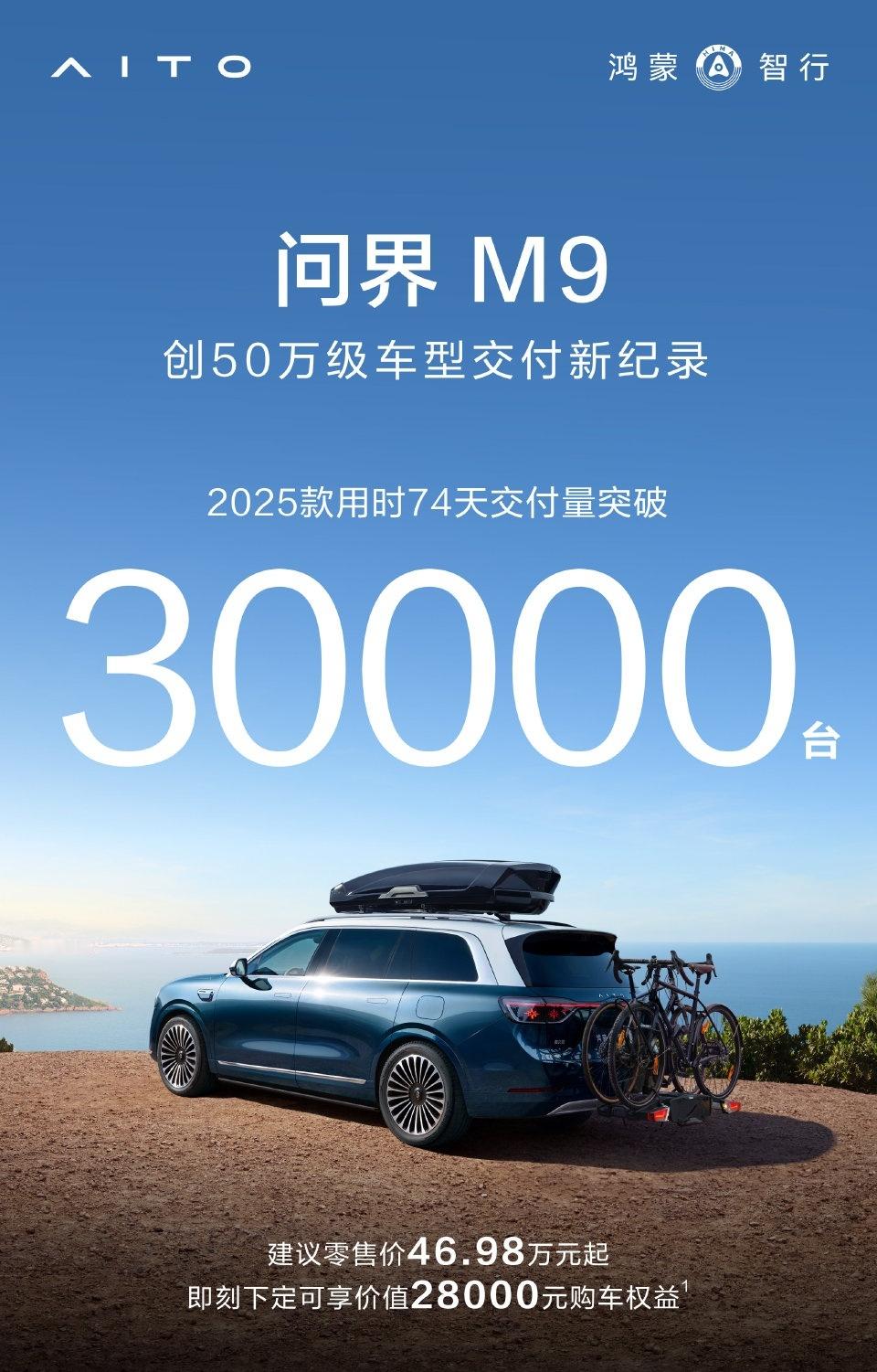 74天交付超过30000台，又创记录了。说卖不过M9是耻辱的，其实没什么，但要是