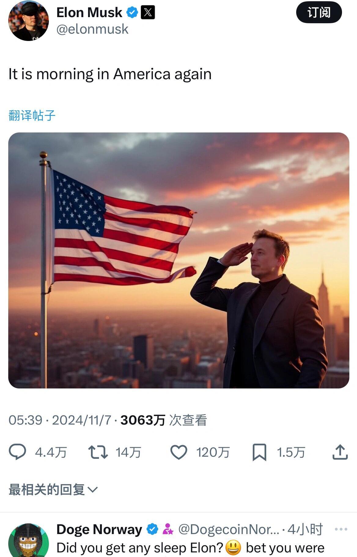 #美媒测算特朗普已获得312张选举人票#笑死我了😂😂马斯克发的特斯拉赢麻啦，