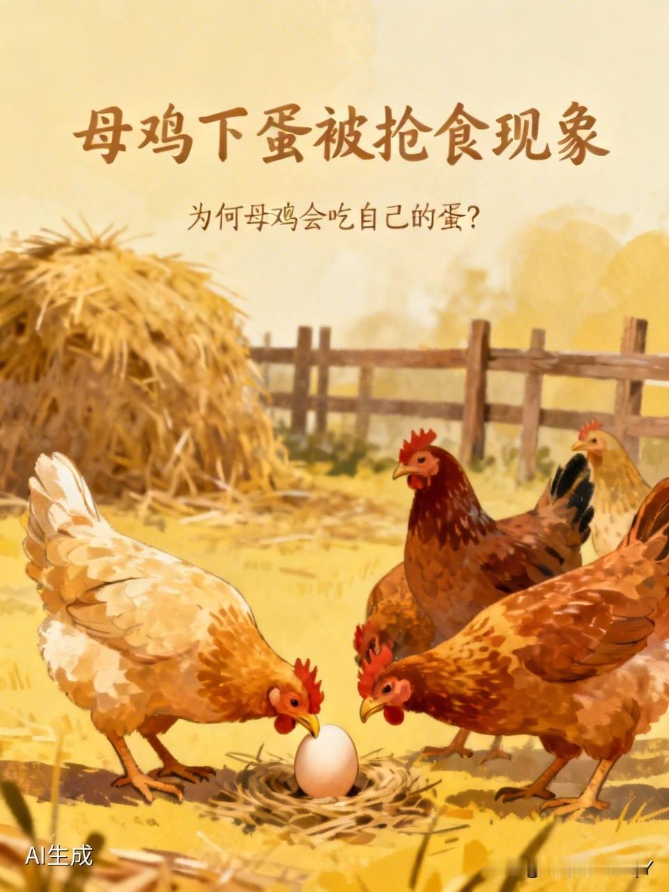 这种情况你们见过吗？
在农村，家里养的母鸡刚下完蛋，就和其他老母鸡一起把蛋抢着吃