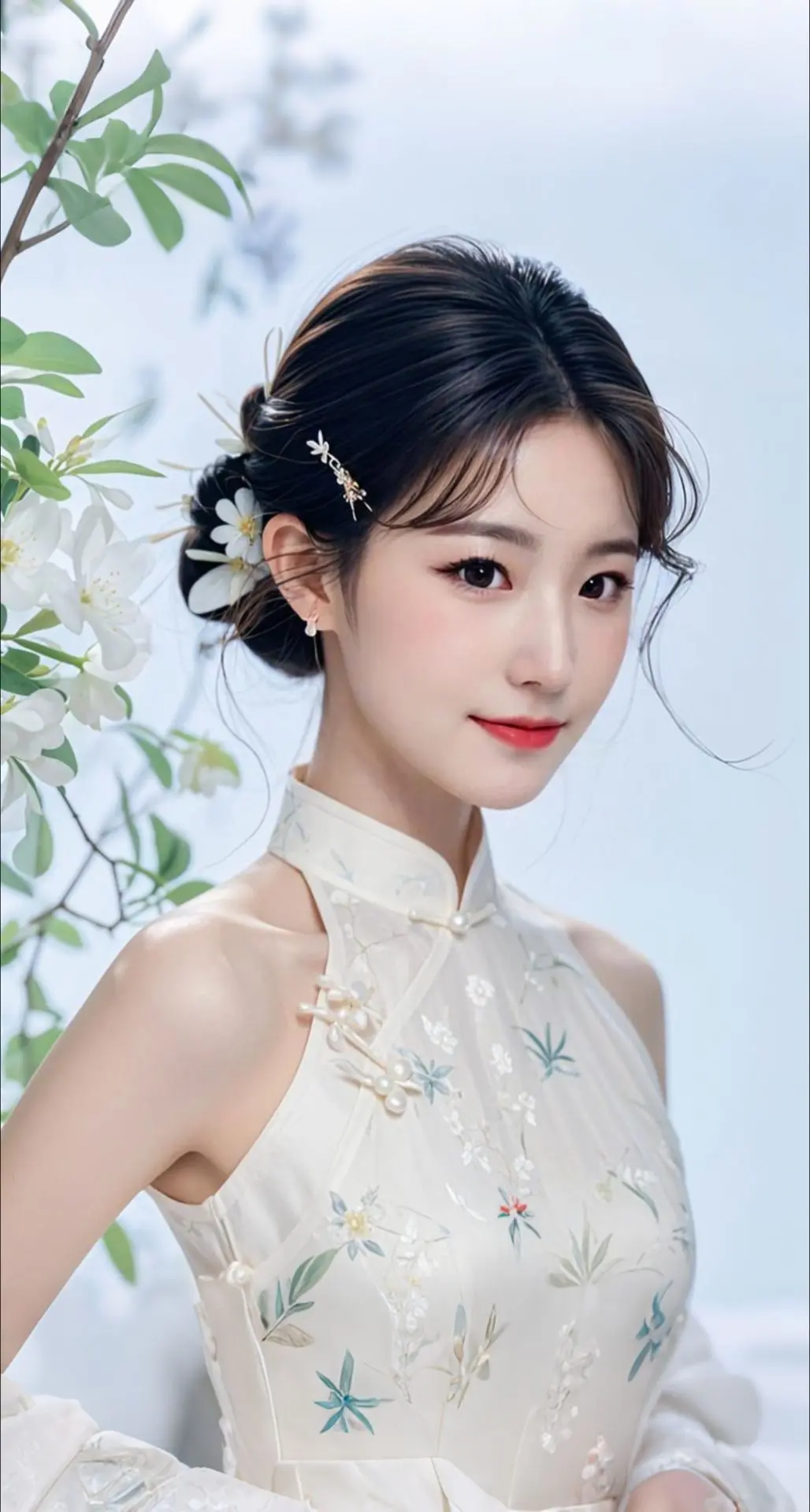 AI扩图 AI蕾丝浅笑之韵
