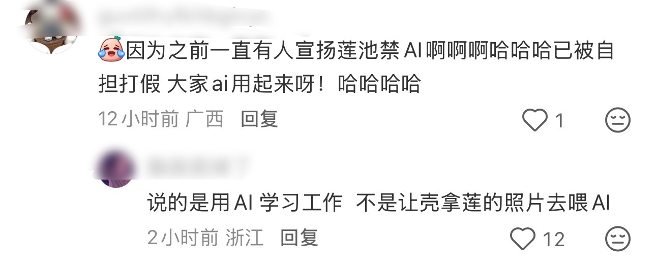 可以体会到莲莲说话有多累了 他说的是用ai工作学习 不是拿他去喂ai啊！能不能分