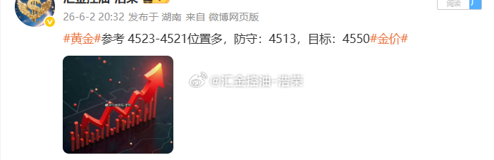黄金4523位置多，现行情如期上涨，现报价4533位置，多单顺利浮盈100个点，