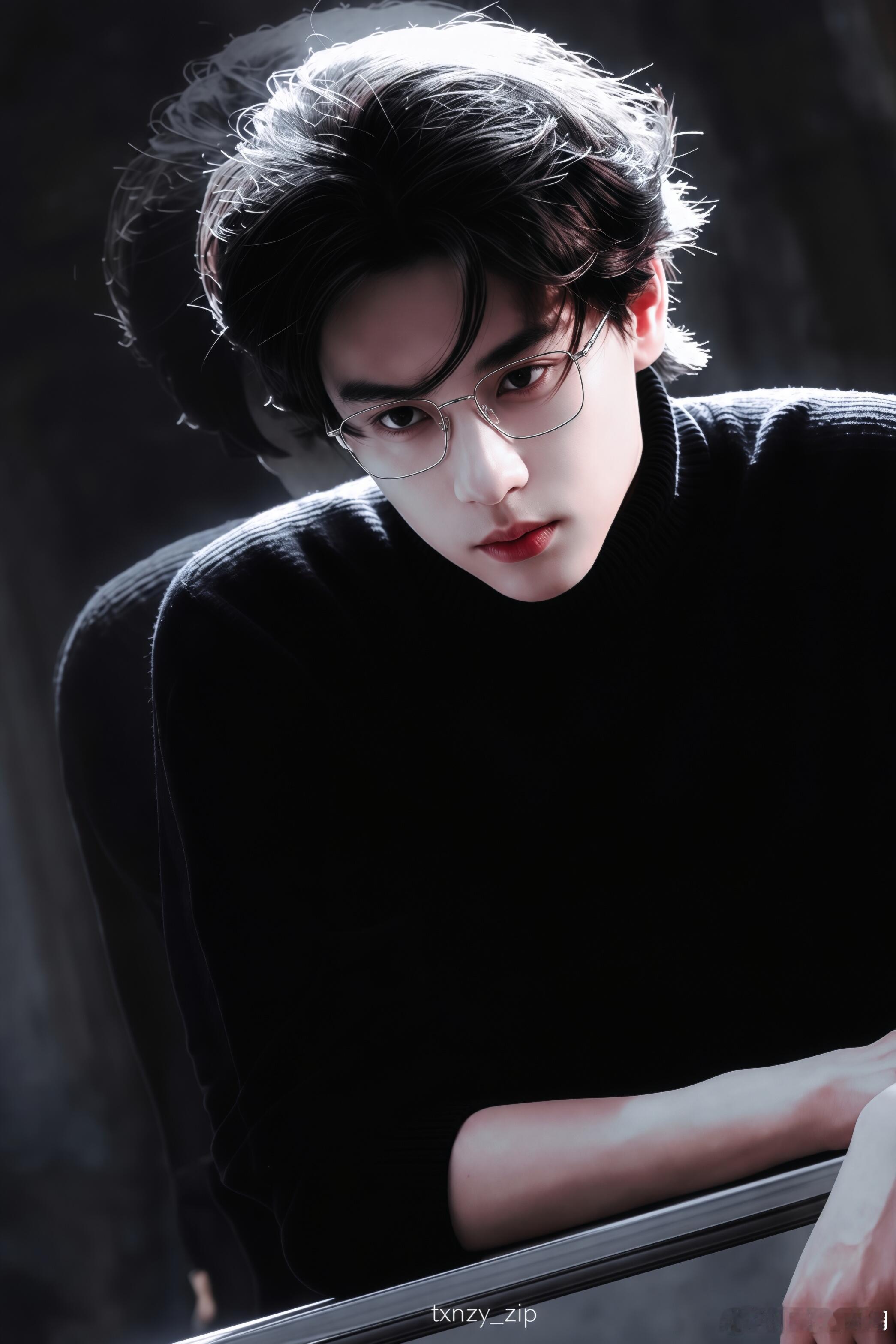给老雷子戴上眼镜👓，斯文败类感迎面而来！月月老公帅到失语！ ​​​