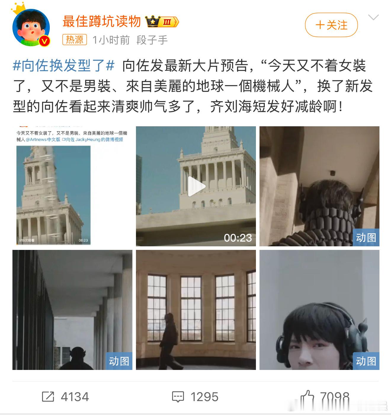 向佐换发型了 向朵花 把流量玩的明明白白了～ 