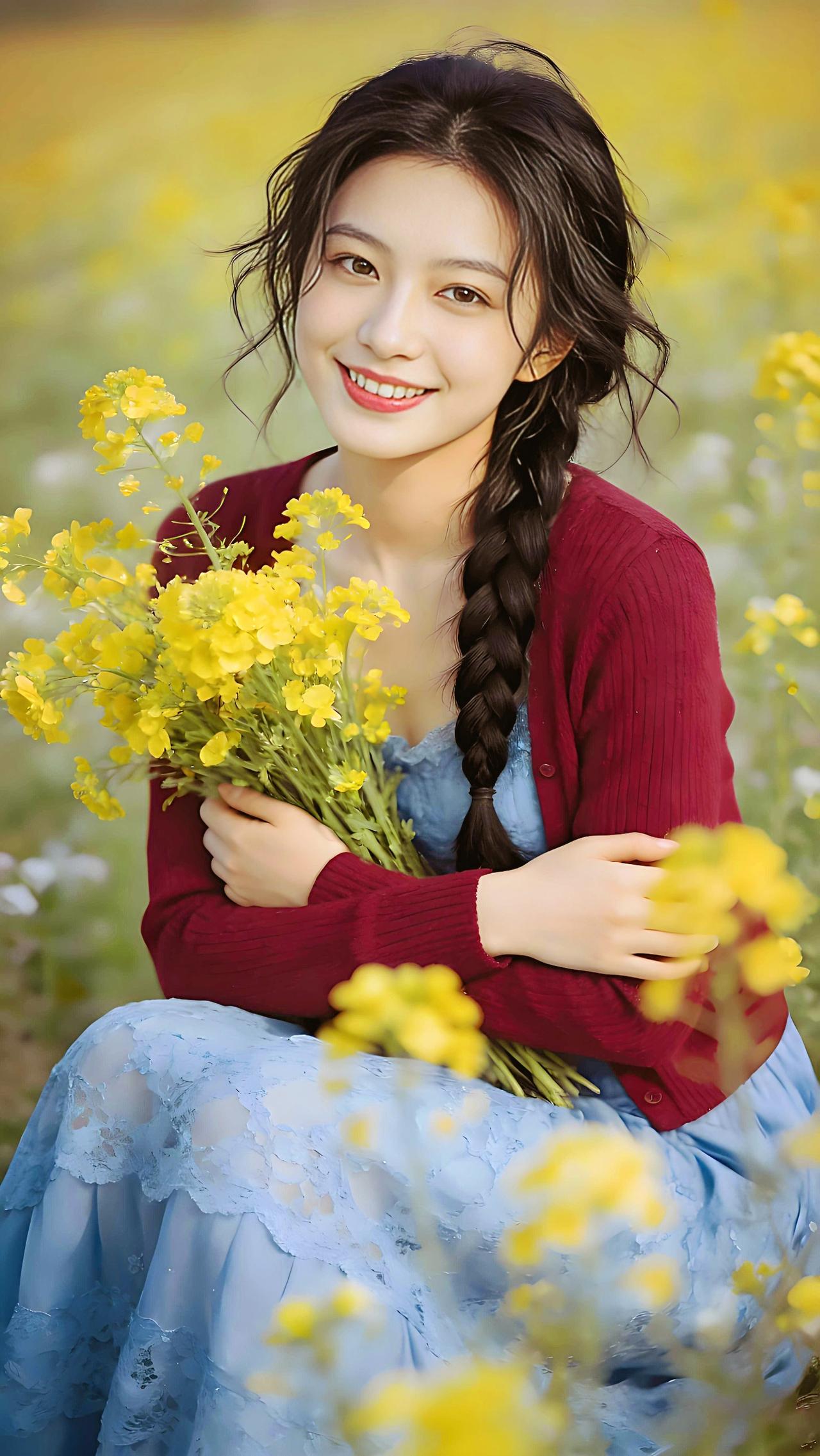 撷花春袖底，笑里有山风