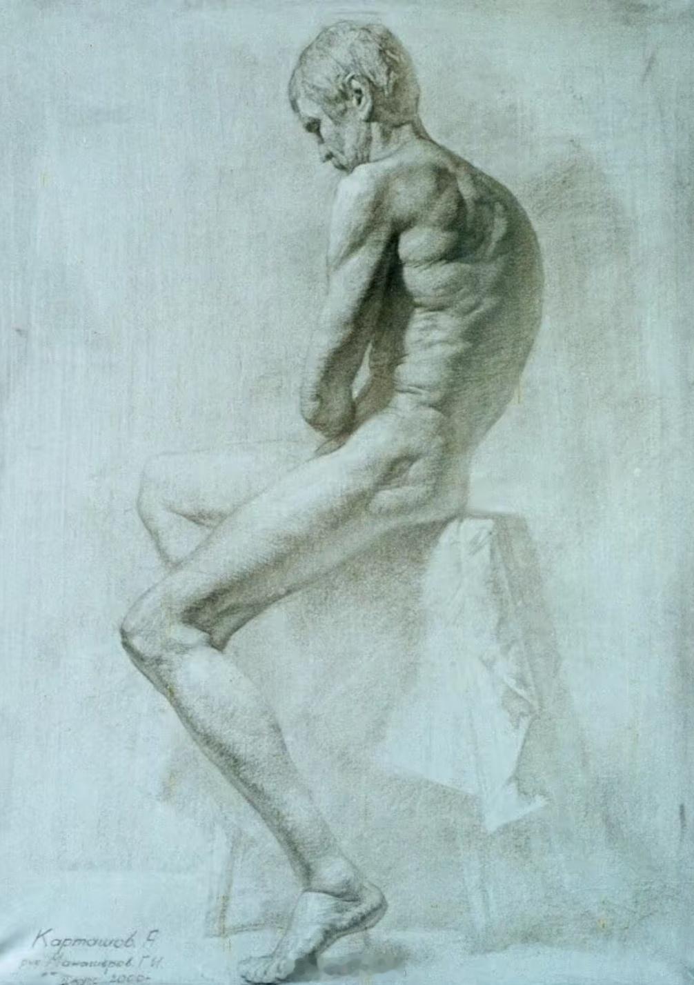 男人体素描作品选摘 