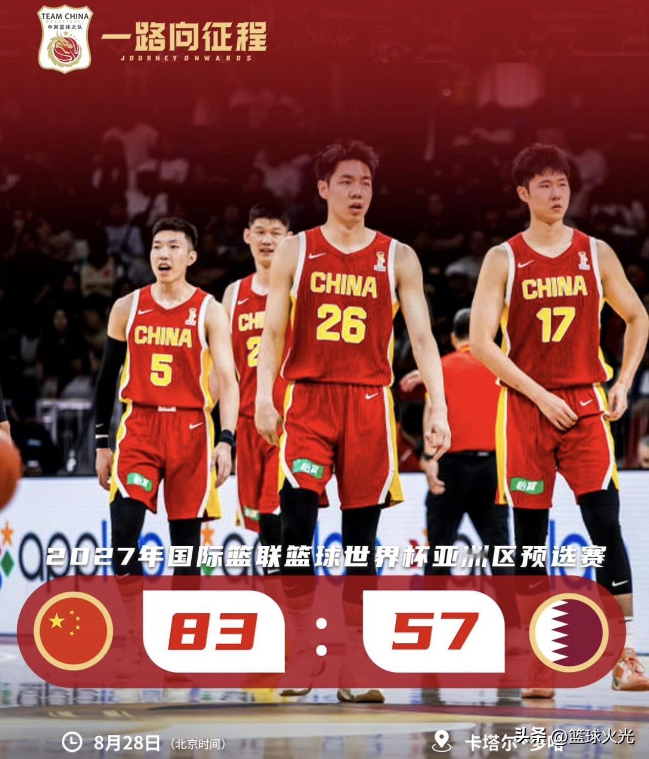 中国男篮的机会来了！
黎巴嫩93:74大胜韩国，31号我们将主场迎战黎巴嫩，中国