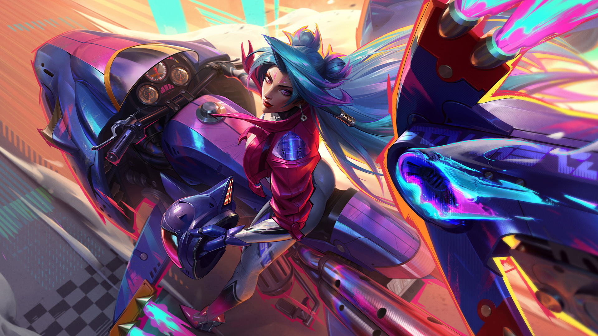 LOL手游极速虹影系列新皮肤原画（卡莎&保时捷联动）英雄联盟