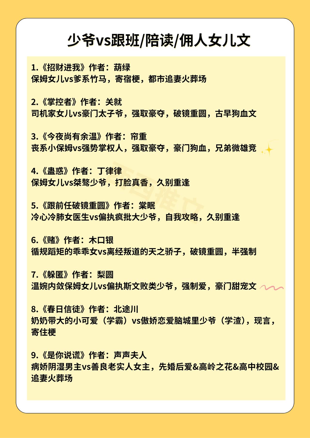 少爷vs跟班/保姆/佣人女儿文
她是寄人篱下的保姆女儿，常年跟在骄矜少爷身后，做