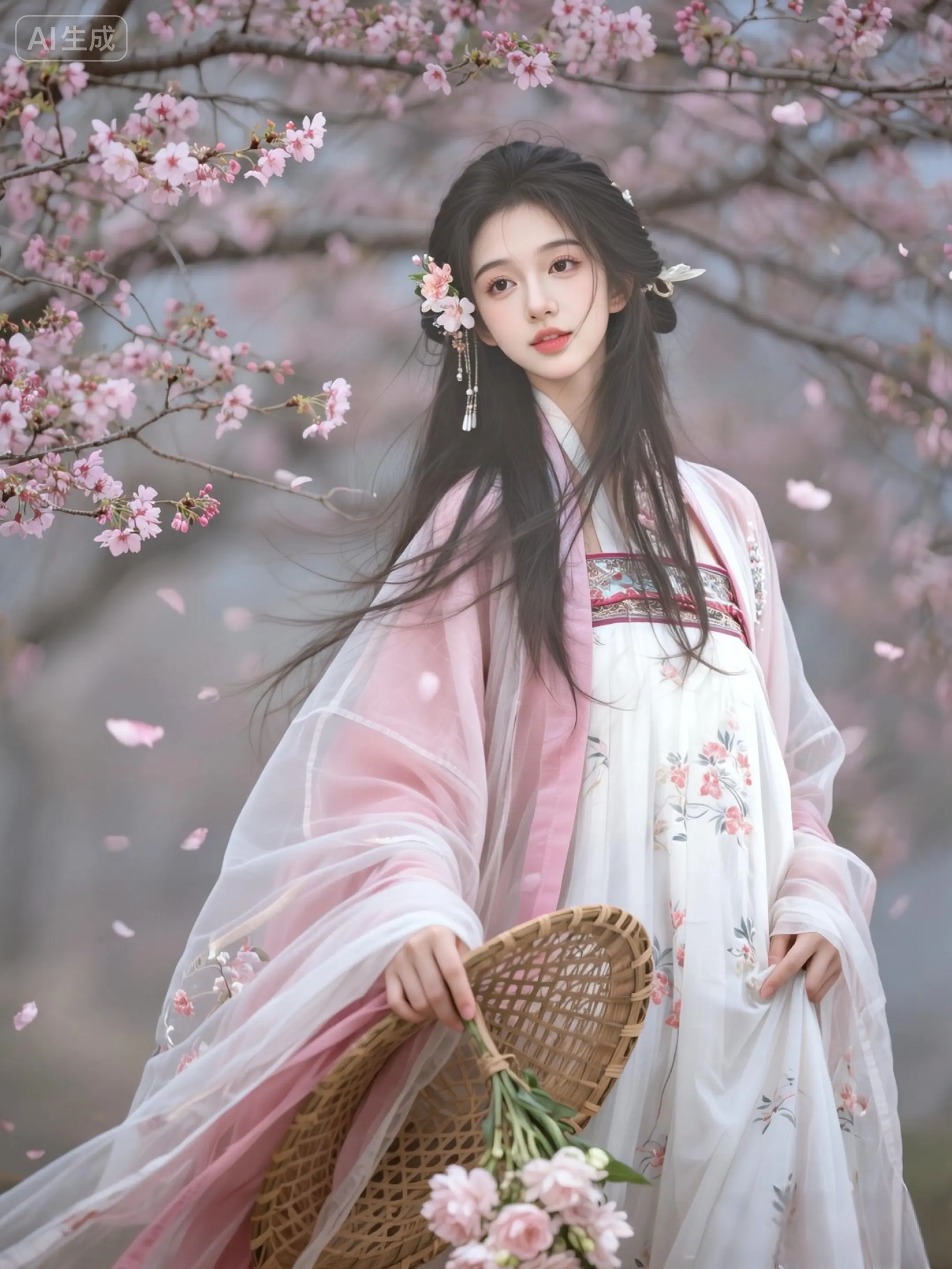 风动梨花落，人在画中游。