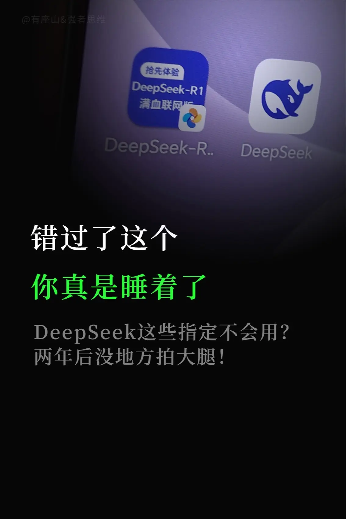 deepseek这些指定你不学，两年后没地方拍大腿。