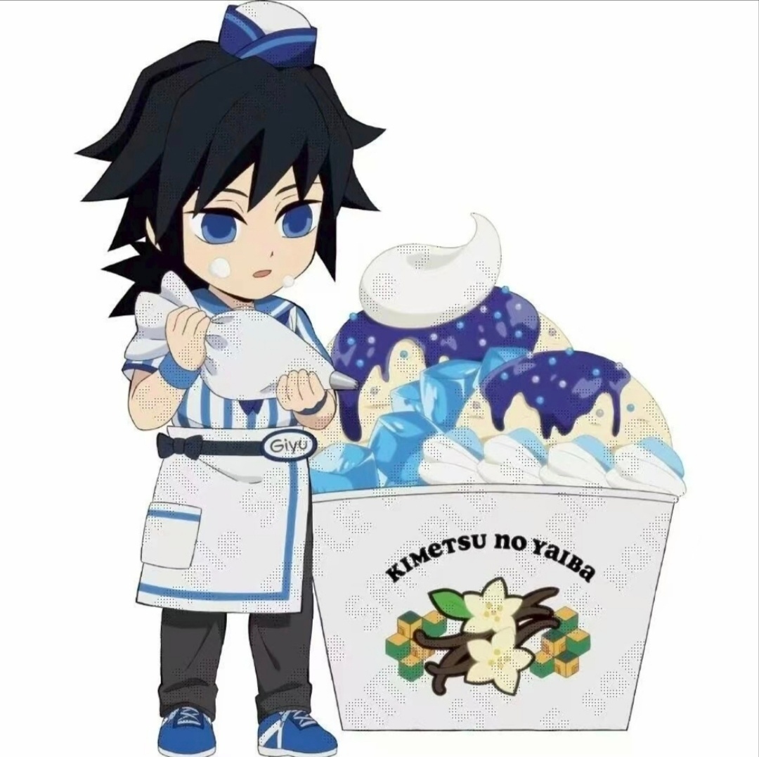 动漫春日企画壁纸次元新星计划 鬼灭之刃，卖冰淇淋的九柱立绘，非常可爱 