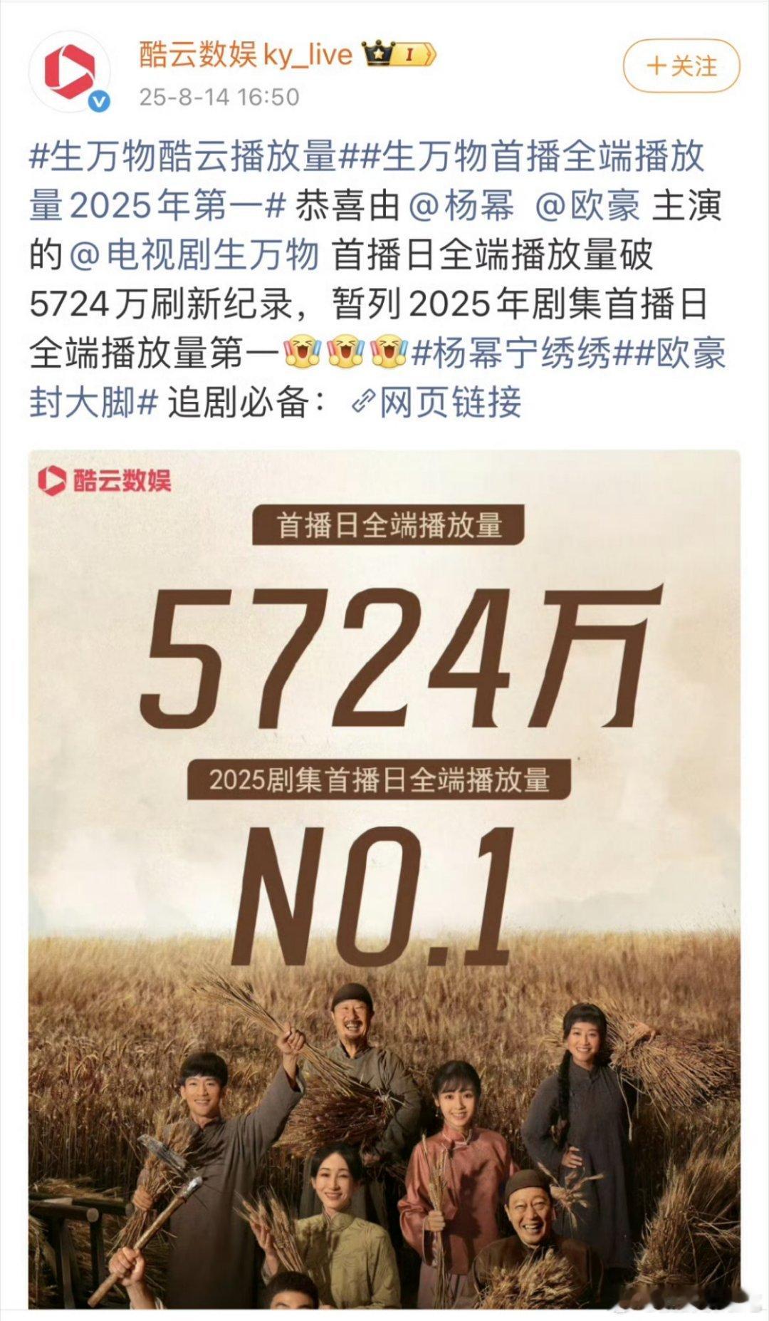 生万物全端破亿的种子选手，只要这几天不滑铁卢，应该问题不大 ​​​