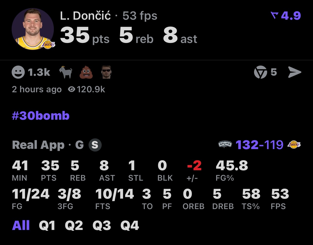 如何评价他们仨今天的表现？湖人vs马刺