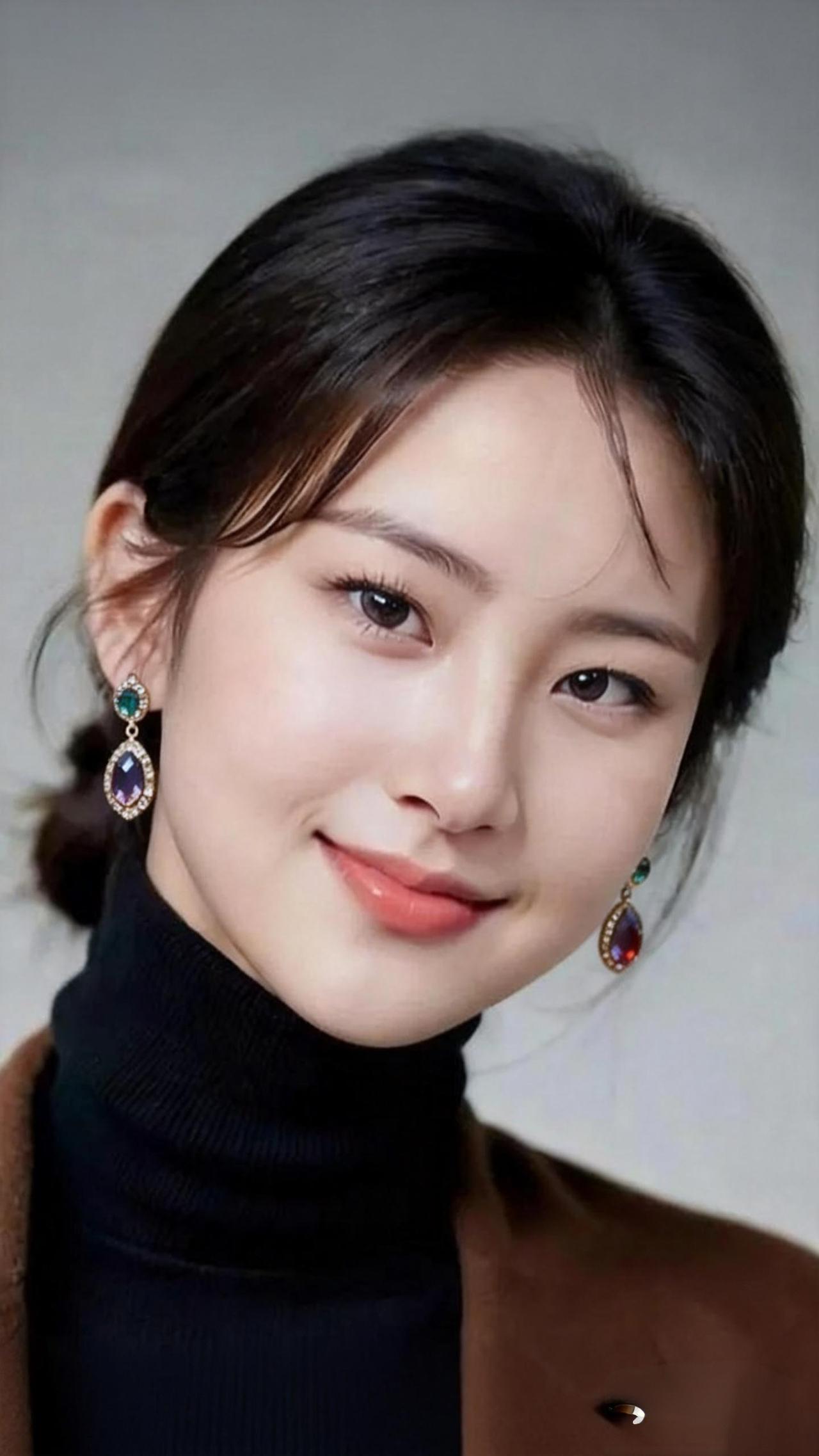 温柔甜美的微笑，搭配精致的耳环，散发迷人魅力！💖✨