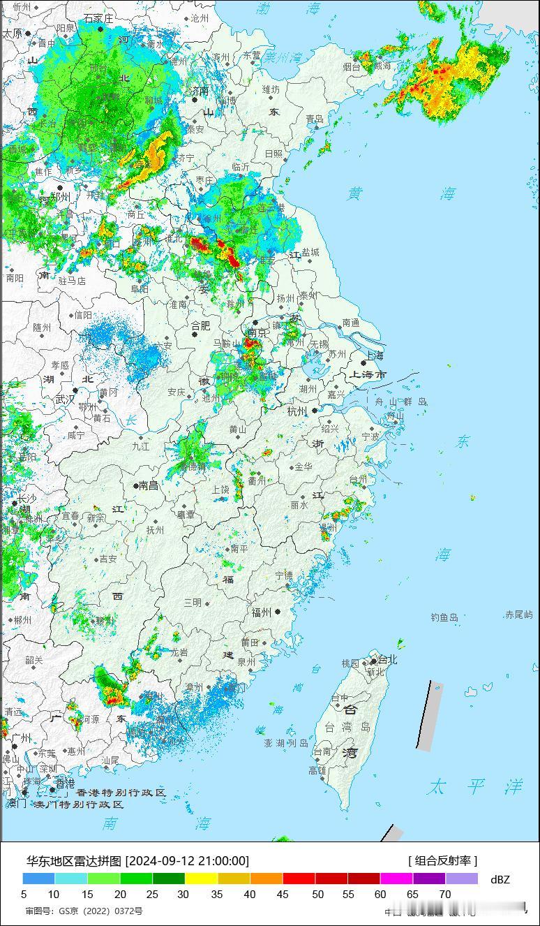 东海的低压在登陆后彻底散架，今天其残余云系向北飘散至河南山东境内，给两省带来分散