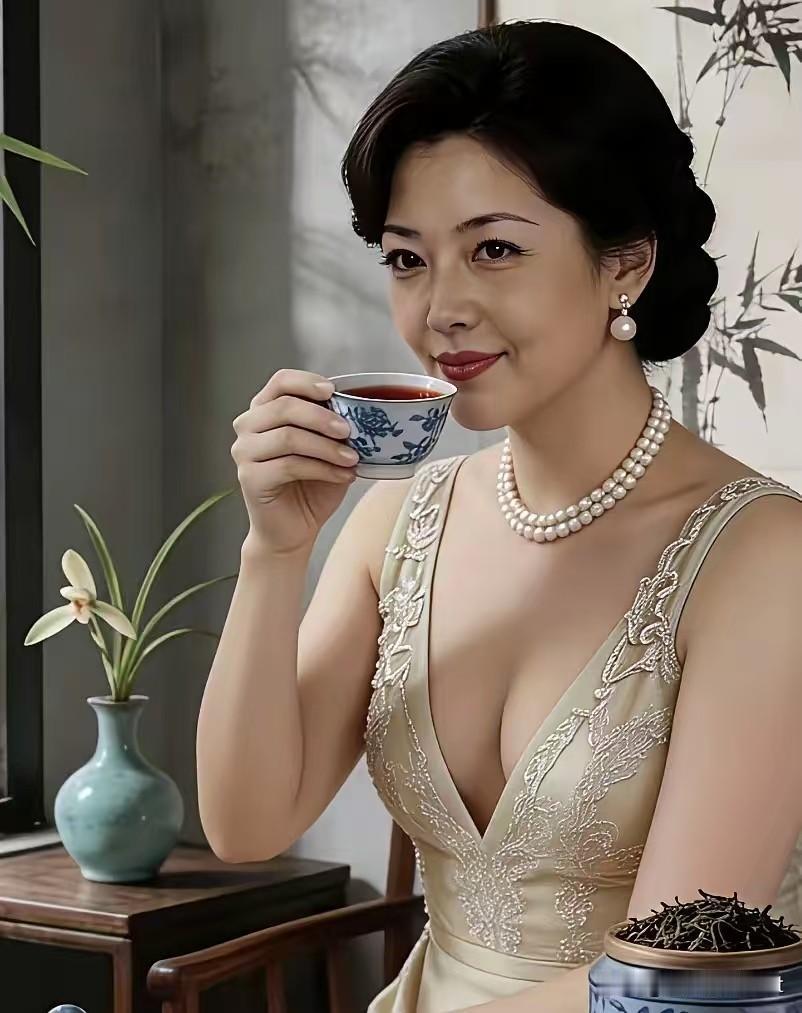 清平乐·品茗
 
瓷杯轻举，慢啜春芽露。
鬓畔云松珠串素，浅笑意凝如故。
 
兰