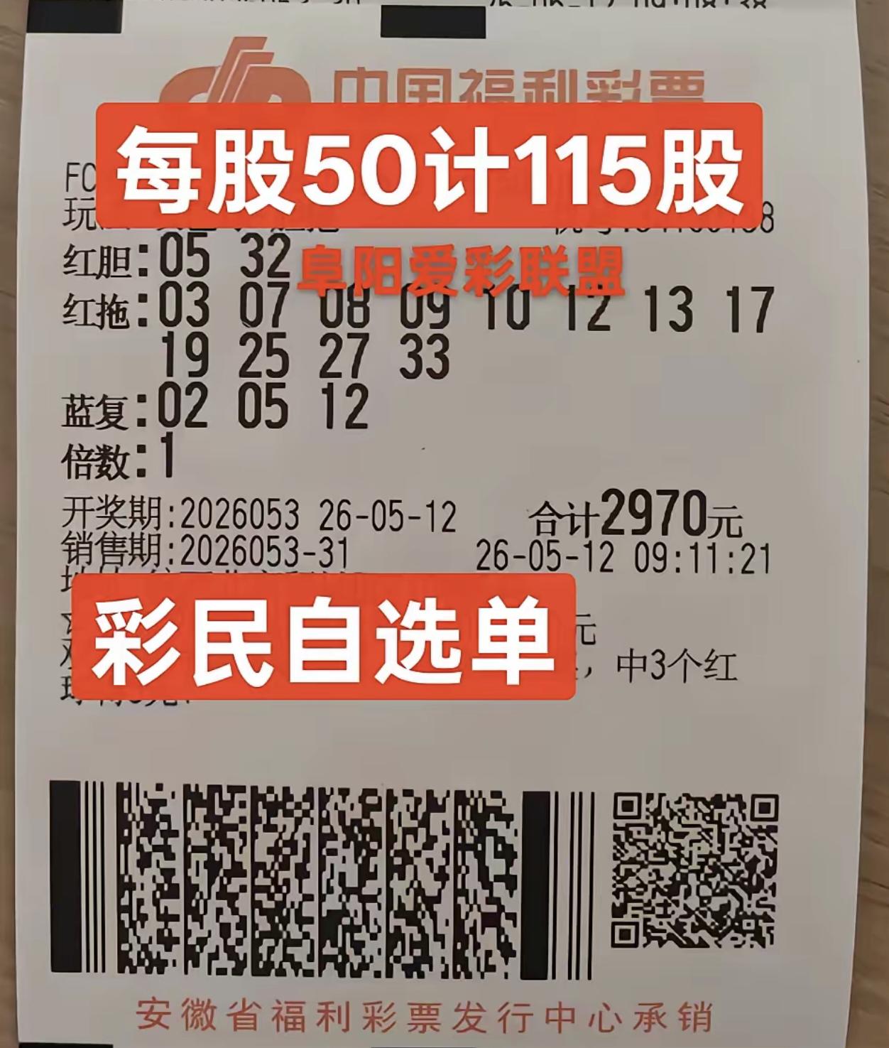 看见了吗？双胆绝杀成功，就算中了一个蓝号，115人份，每份能分多少呢？[捂脸][