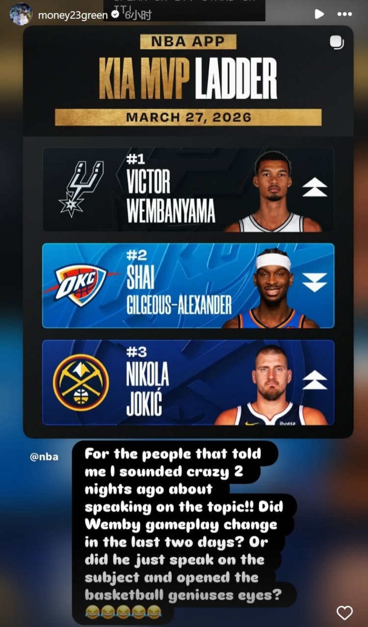 ➡反正前三都没有美国人，不行最后你们仨抓阄吧nba吐槽大会文班亚马NBA文班MV