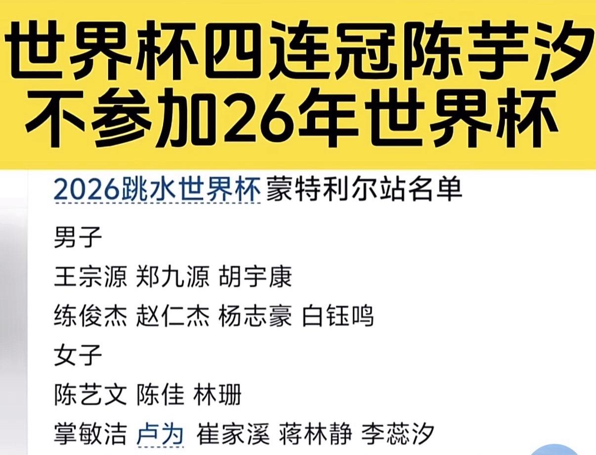 关于"陈芋汐缺席世界杯"
传言的全面事实核查

一一静待官方，勿信谣言

核心事