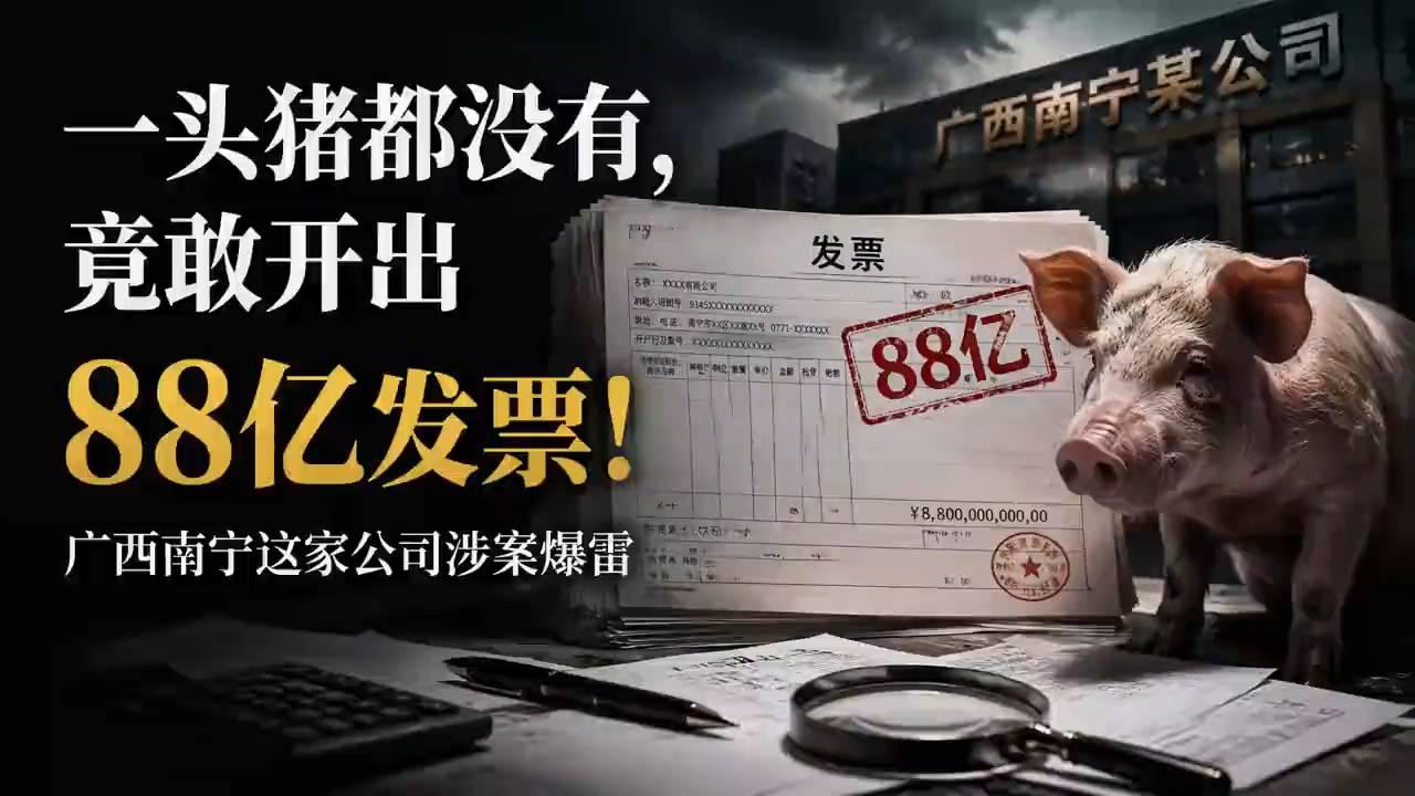 一头猪都没有，竟敢开出88亿发票！广西南宁这家公司涉案爆雷