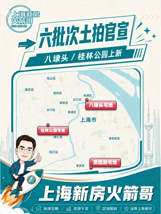 上海六批次土拍官宣，桂林公园/八埭头上新